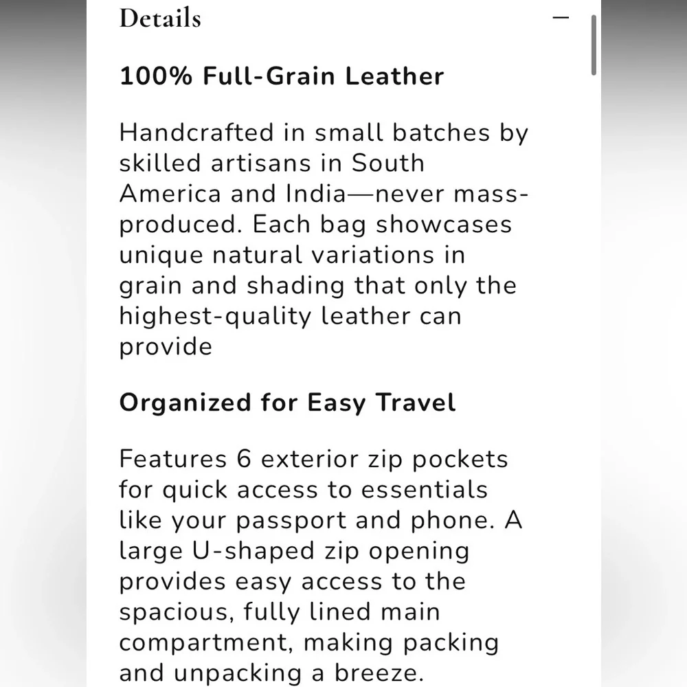 Latico Leather Deluxe leather Travel Bag New with tags